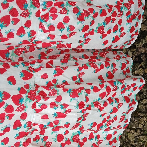 NWT Betsey Johnson 100% cotton slip on strawberry Maxi Dress Sz S - Picture 8 of 16